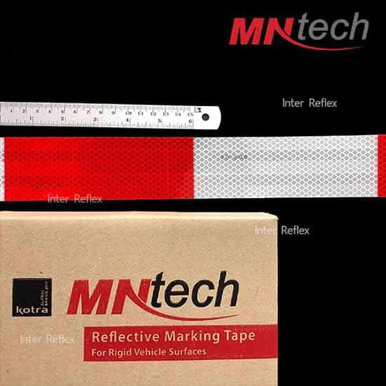 สติ๊กเกอร์สะท้อนแสง MNtech สีขาวสลับแดง